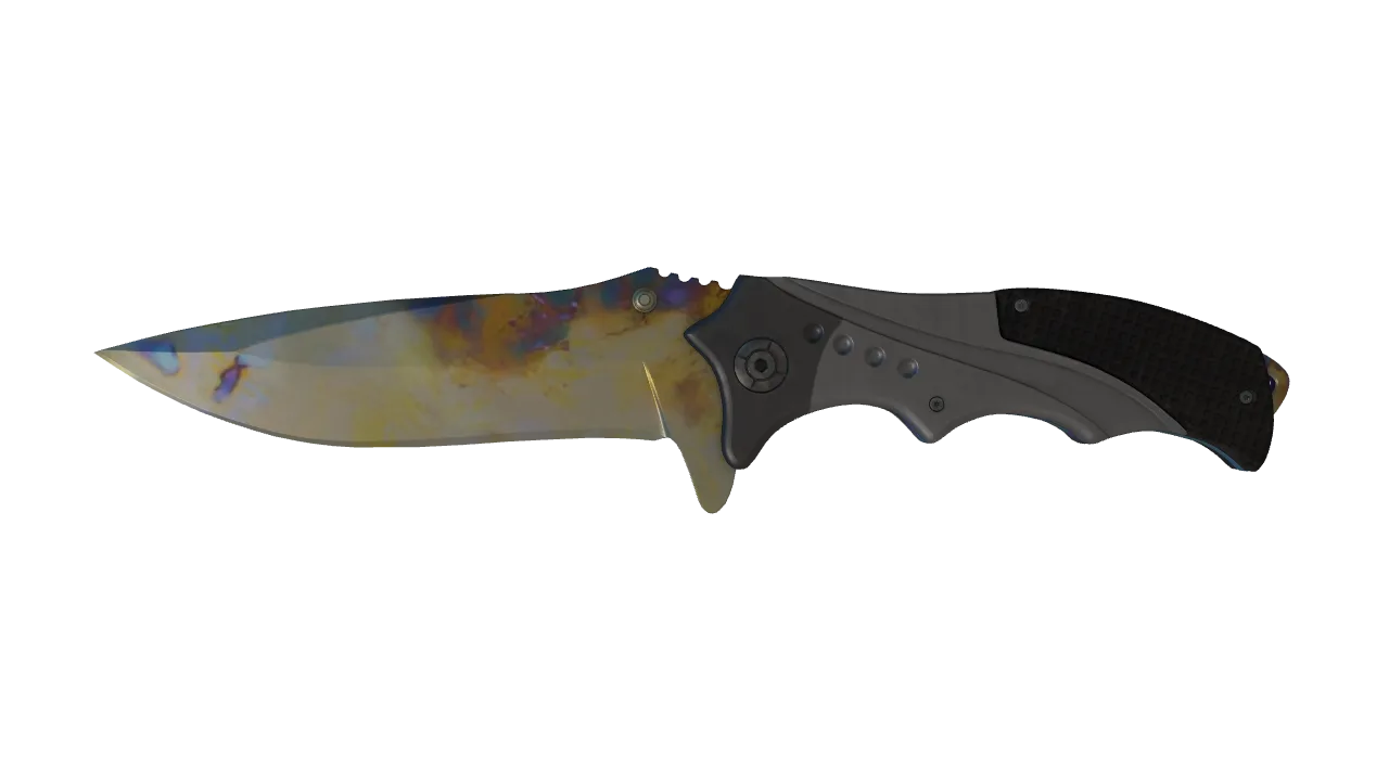 Nomad Knife | Case Hardened seed #651, front