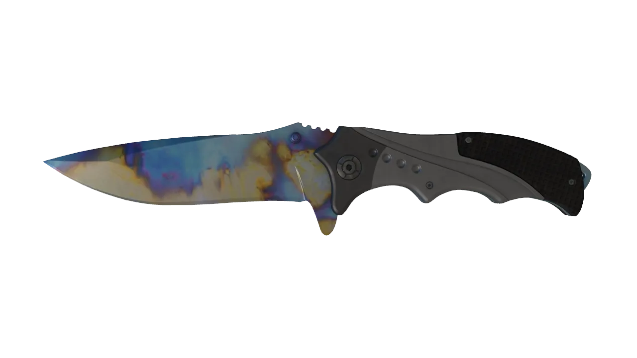 Nomad Knife | Case Hardened seed #704, front