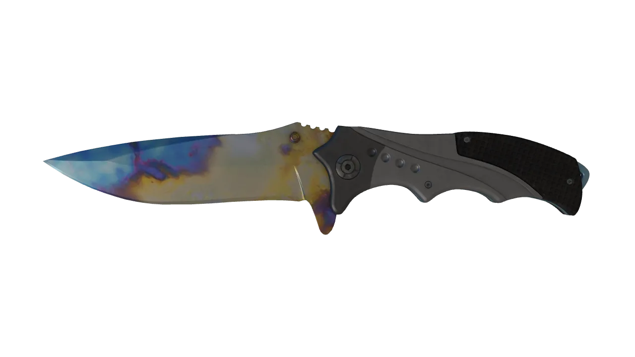 Nomad Knife | Case Hardened seed #750, front