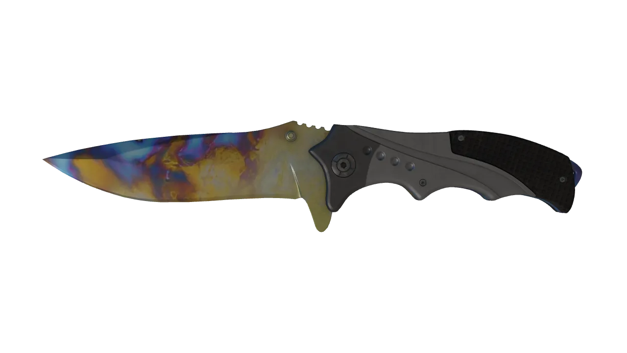 Nomad Knife | Case Hardened seed #818, front
