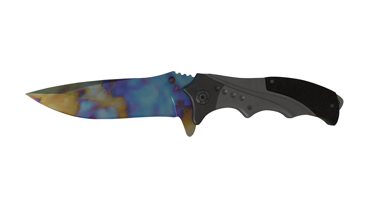Nomad Knife | Case Hardened seed #821, front