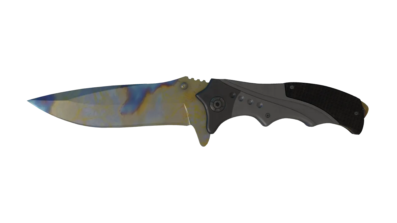 Nomad Knife | Case Hardened seed #915, front