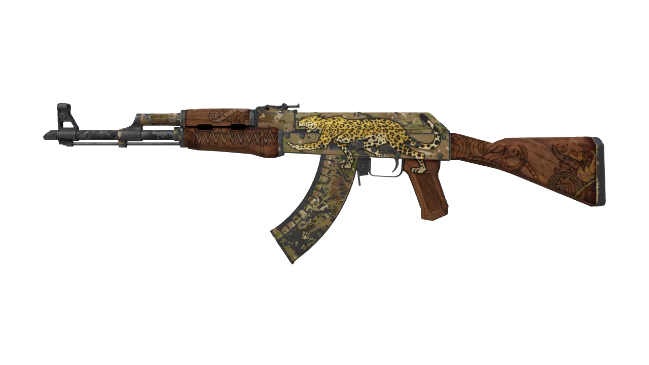 AK-47 | Panthera onca (Battle-Scarred) — Dust II light, front