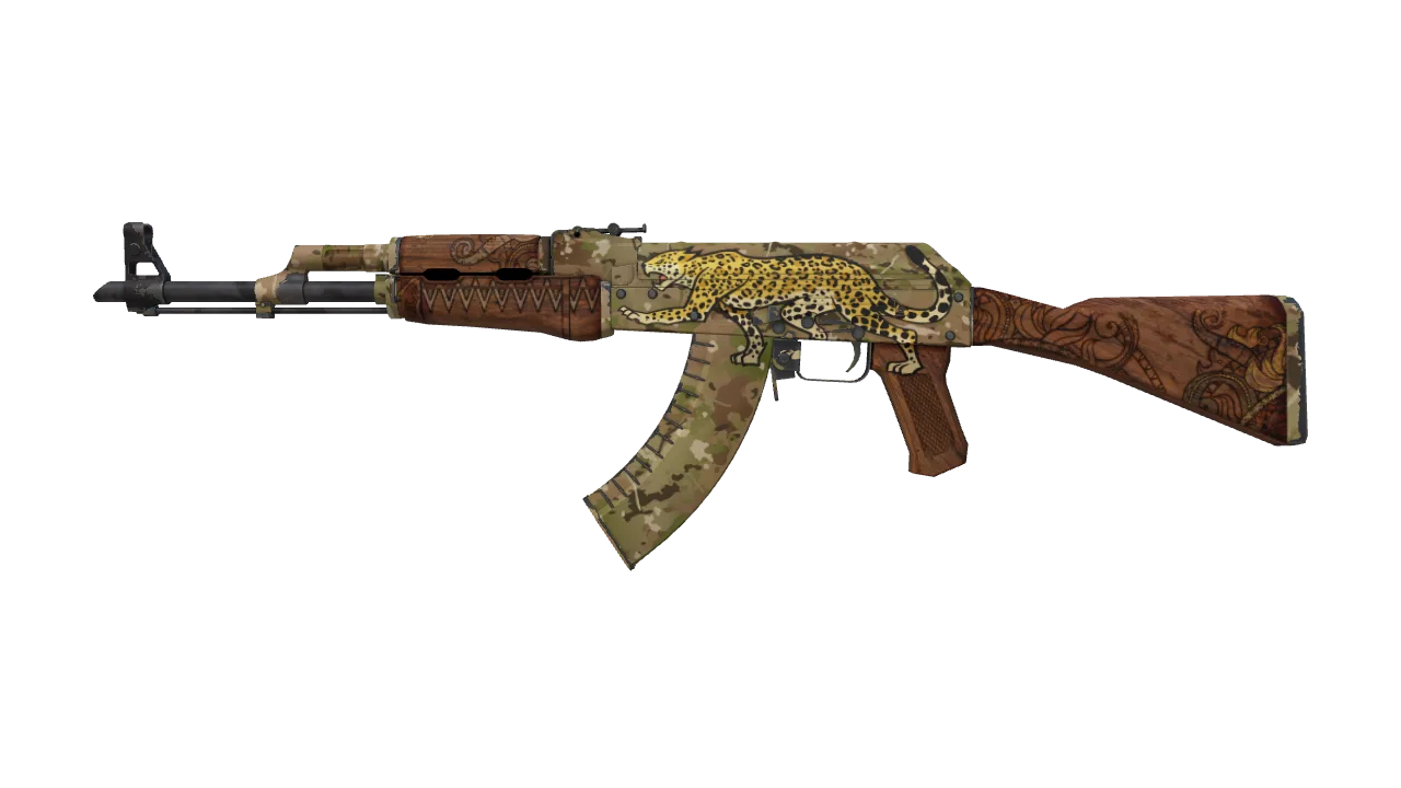 AK-47 | Panthera onca (Field-Tested) — Dust II light, front