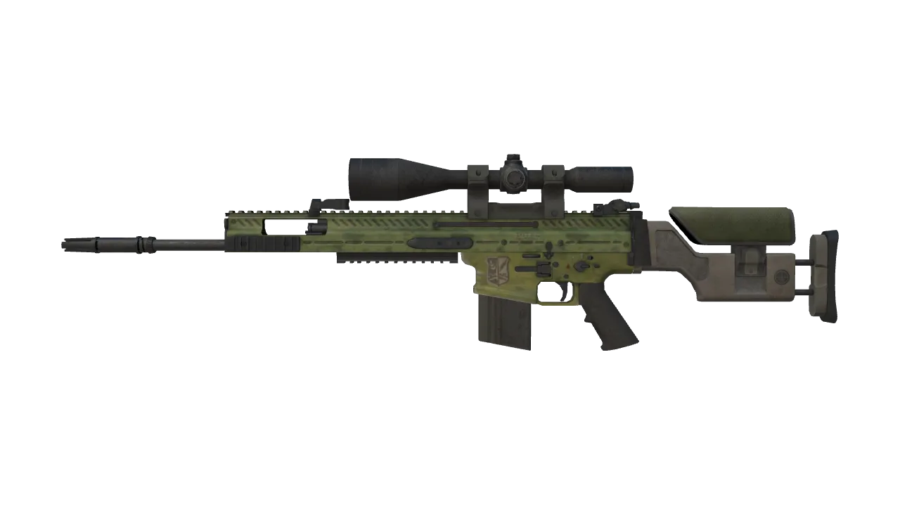SCAR-20 | Green Marine (Battle-Scarred) — Dust II light, front