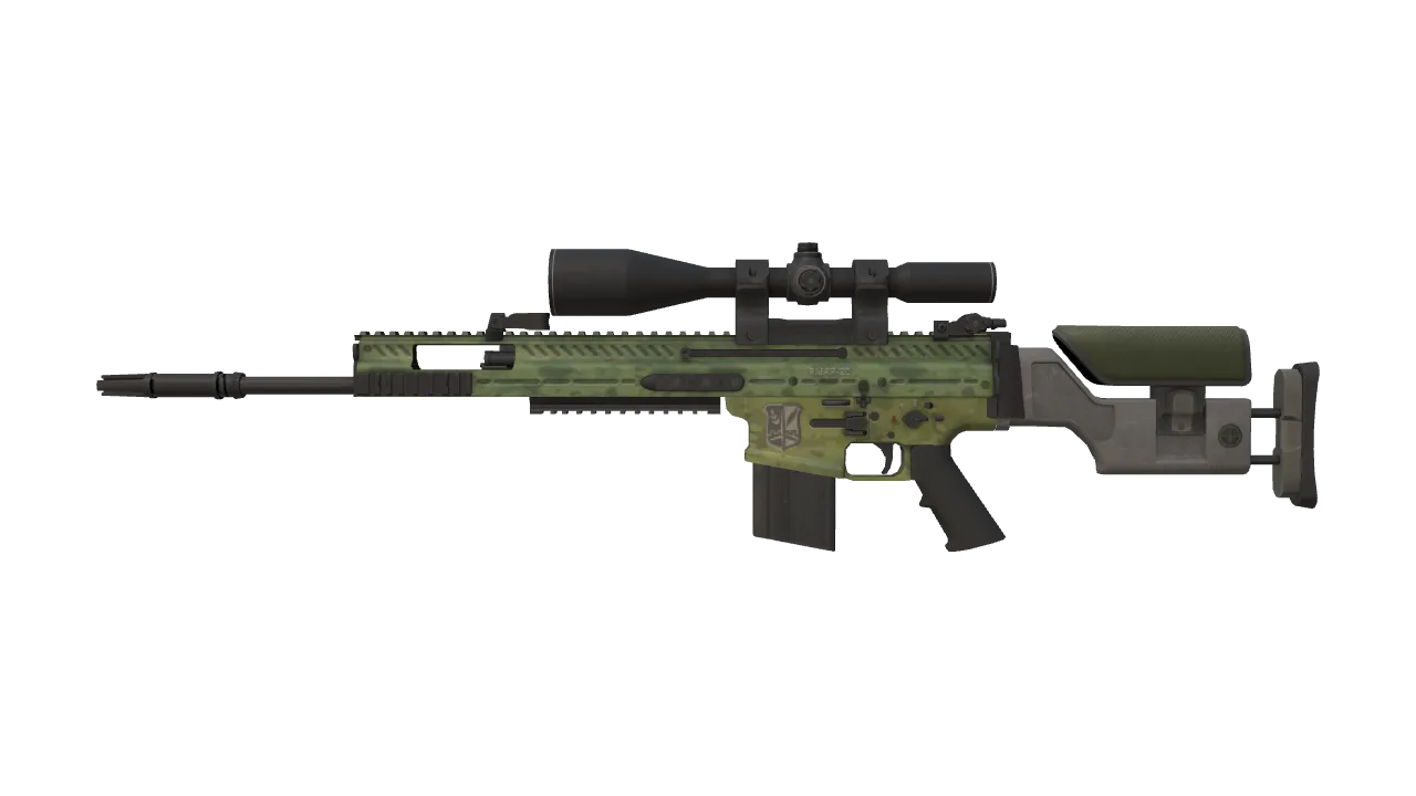 SCAR-20 | Green Marine (Field-Tested) — Dust II light, front