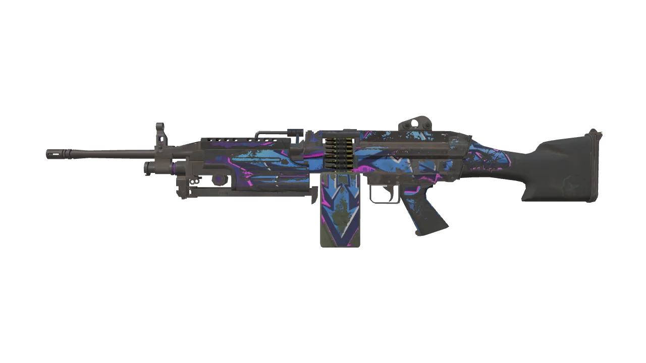 M249 | Downtown (Battle-Scarred) — Dust II light, front
