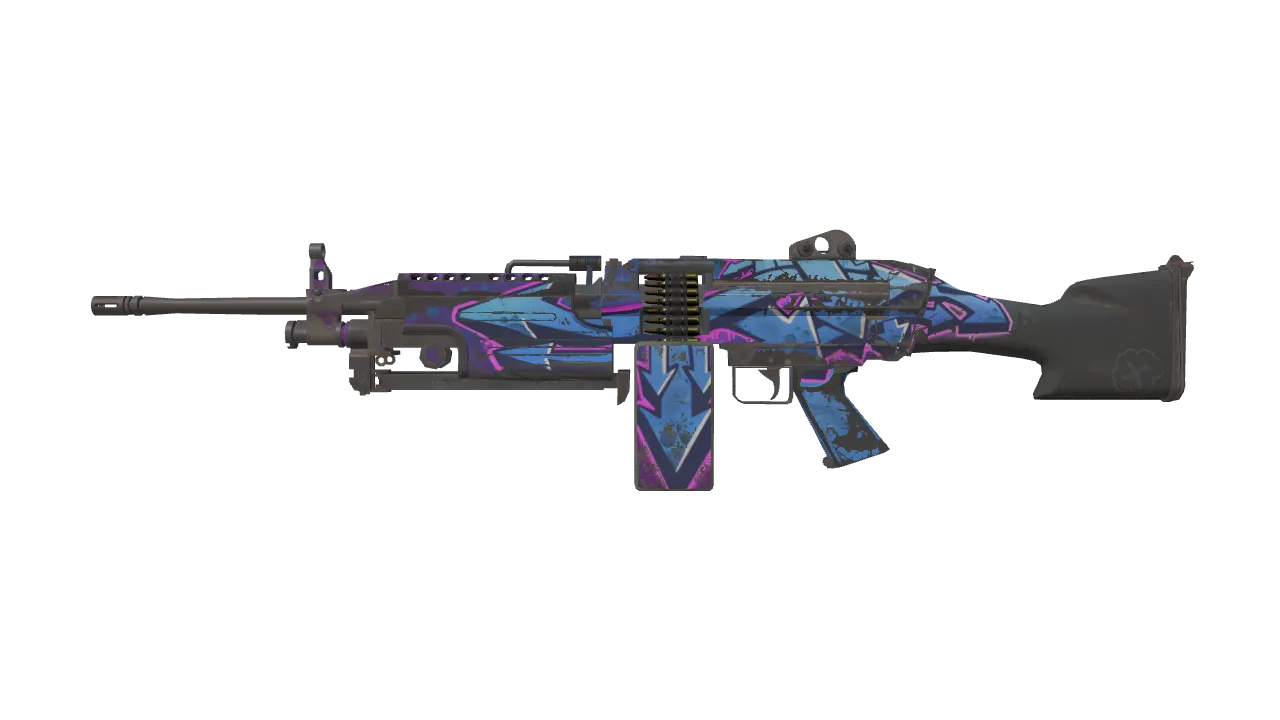 Souvenir M249 | Downtown (Well-Worn) — Dust II light, front