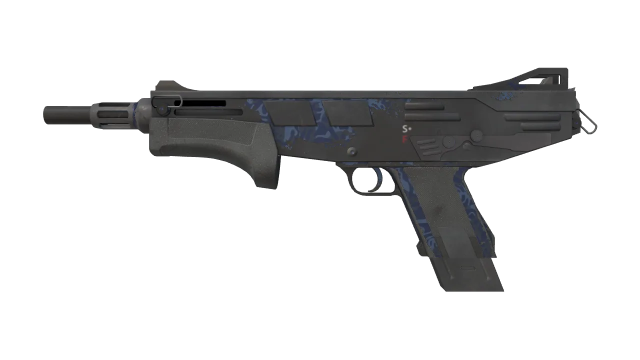 MAG-7 | Navy Sheen (Battle-Scarred) — Dust II light, front