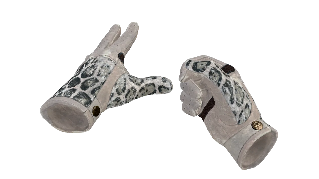 ★ Driver Gloves | Snow Leopard (Field-Tested) — Dust II light, front