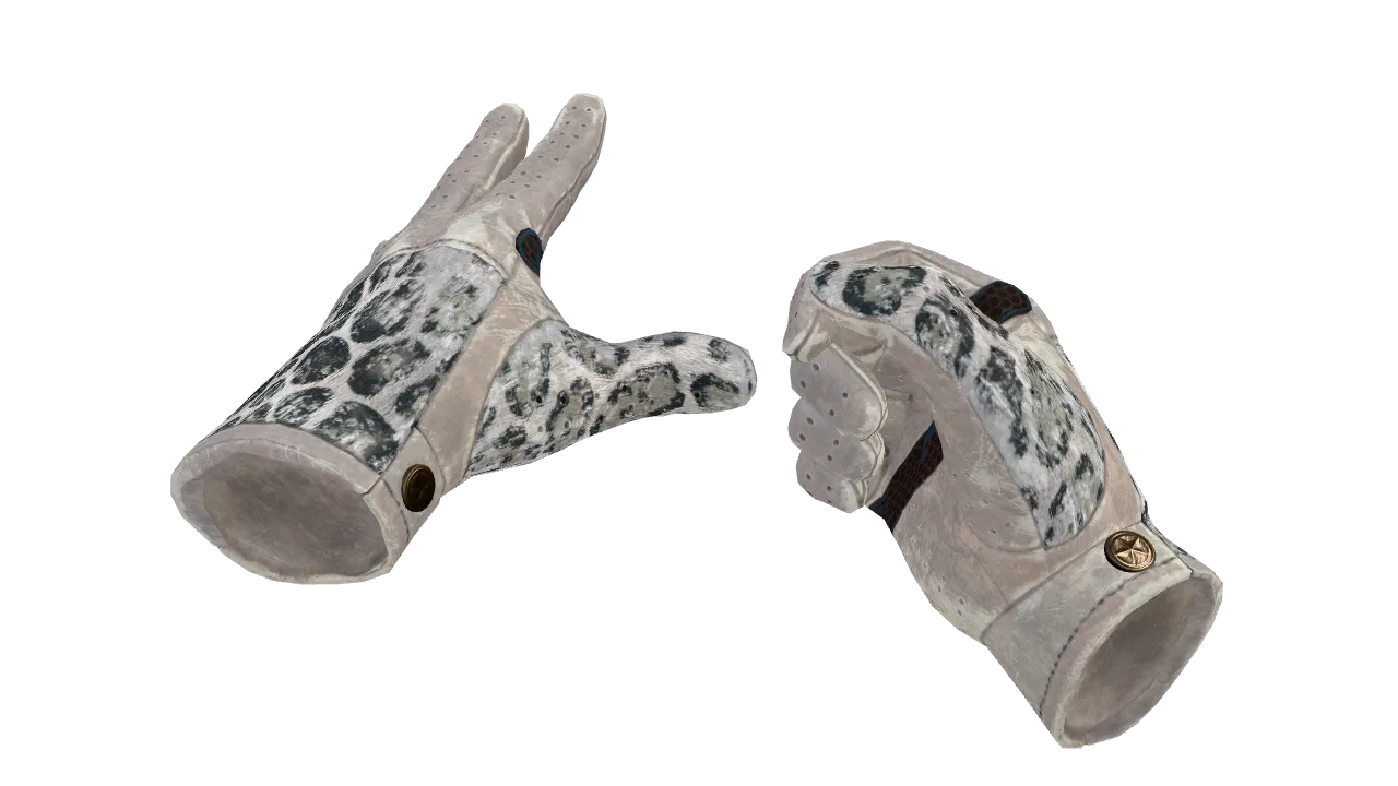 ★ Driver Gloves | Snow Leopard (Well-Worn) — Dust II light, front