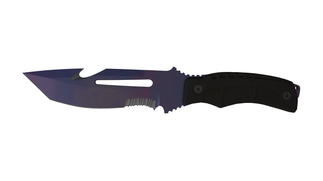 StatTrak™ ★ Survival Knife | Doppler (Black Pearl) (Minimal Wear) — Dust II light, front