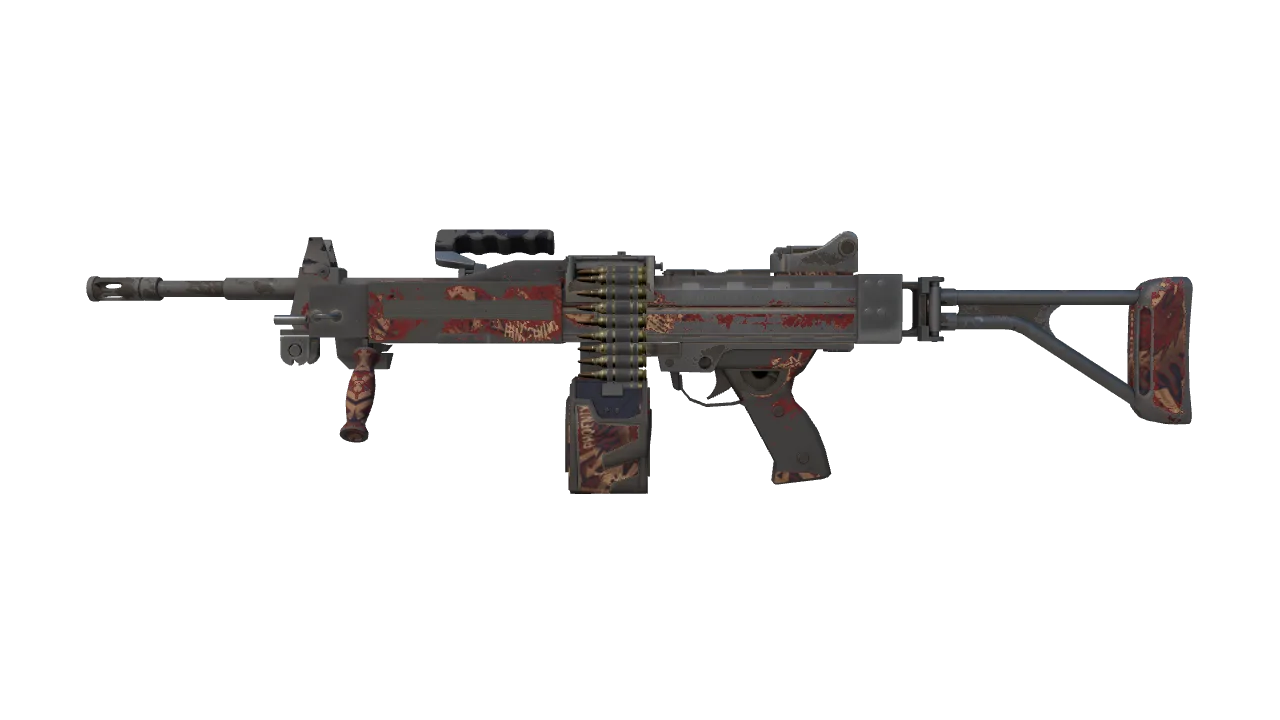 Negev | Phoenix Stencil (Battle-Scarred) — Dust II light, front