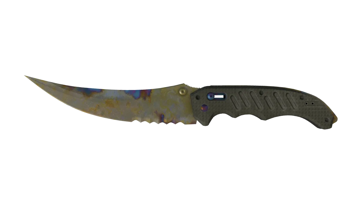 ★ Flip Knife | Case Hardened (Field-Tested) — Dust II light, front