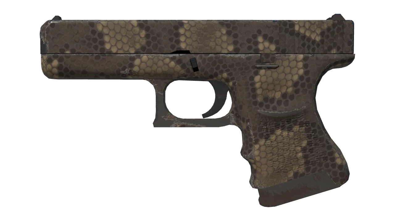 Glock-18 | Death Rattle (Field-Tested) — Dust II light, front