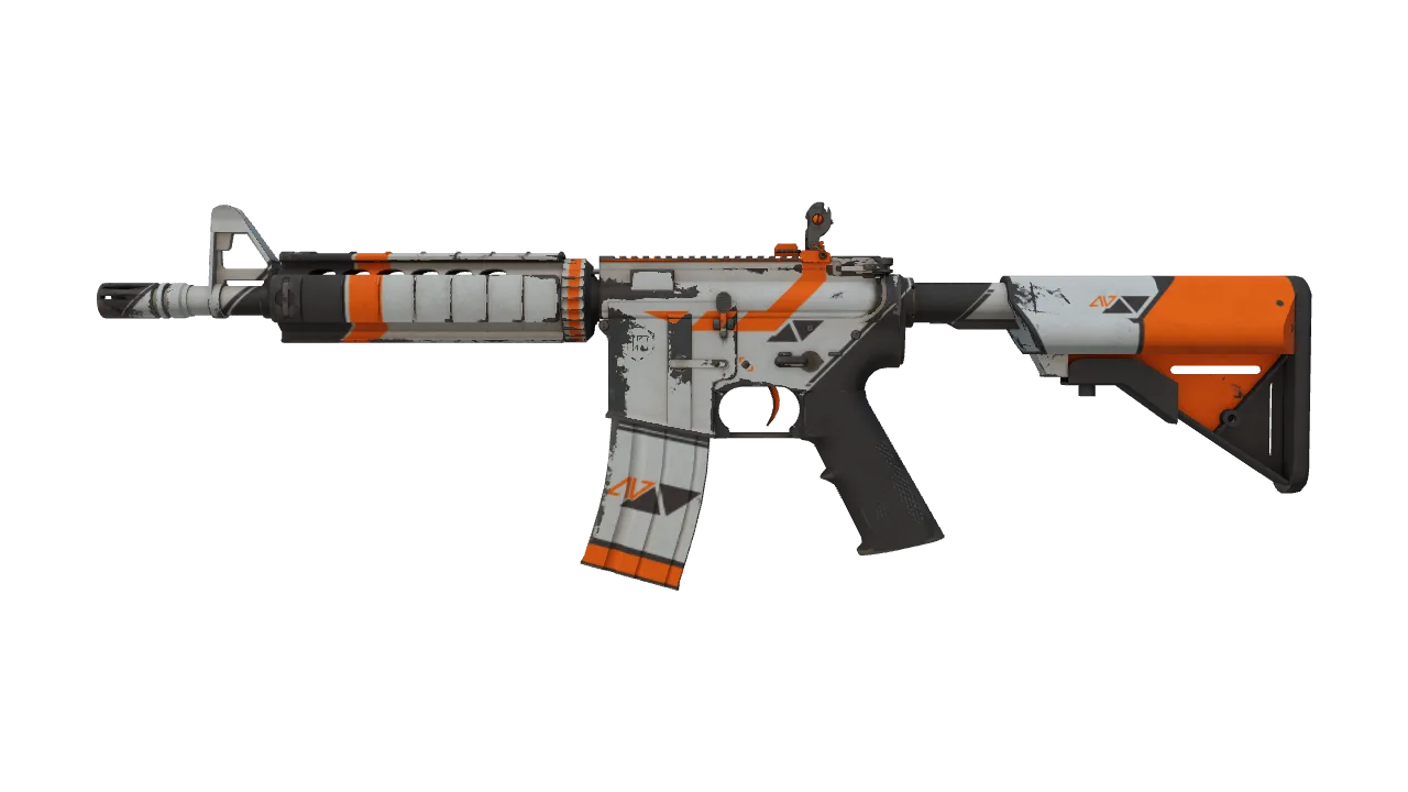 StatTrak™ M4A4 | Asiimov (Battle-Scarred) — Dust II light, front