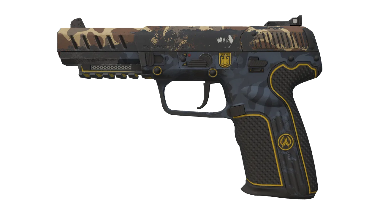 StatTrak™ Five-SeveN | Buddy (Well-Worn) — Dust II light, front