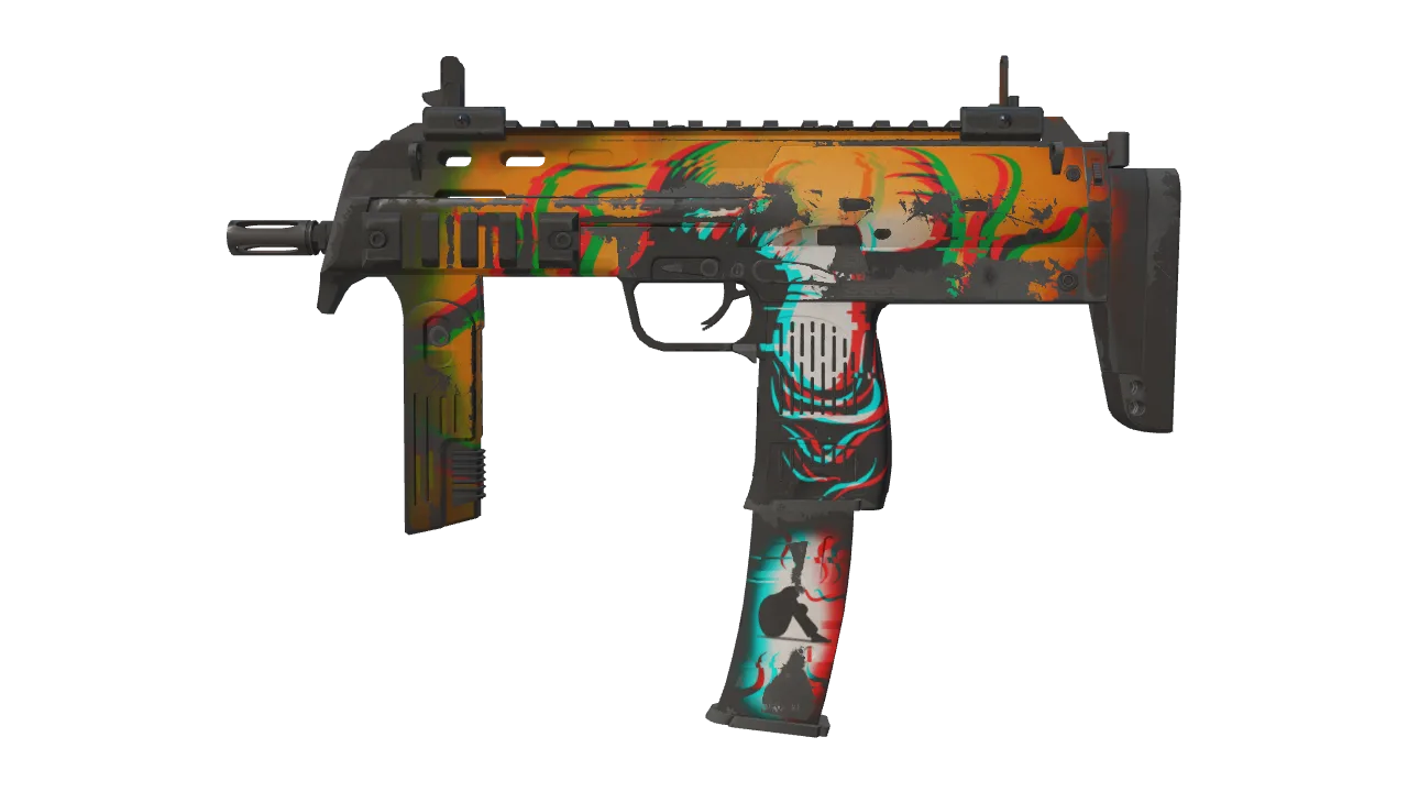 StatTrak™ MP7 | Abyssal Apparition (Battle-Scarred) — Dust II light, front