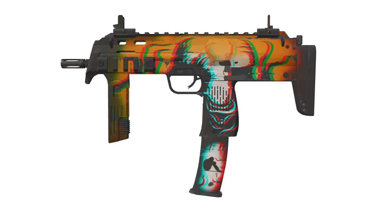 MP7 | Abyssal Apparition (Well-Worn) — Dust II light, front