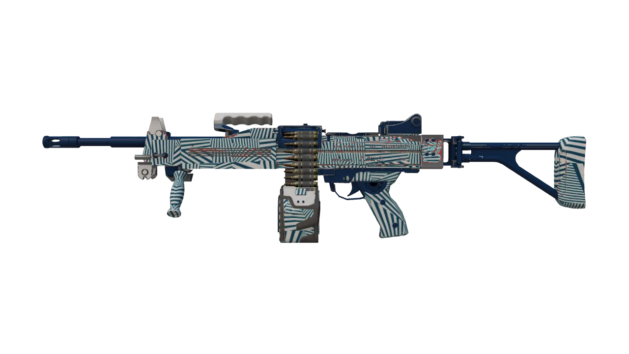Negev | Dazzle (Minimal Wear) — Dust II light, front