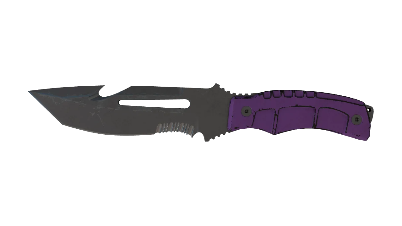 StatTrak™ ★ Survival Knife | Ultraviolet (Battle-Scarred) — Dust II light, front