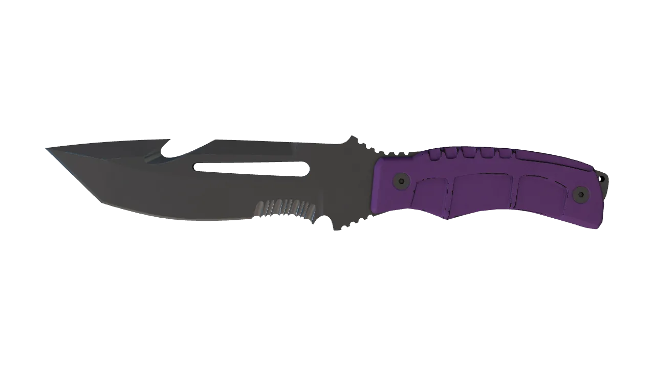 ★ Survival Knife | Ultraviolet (Well-Worn) — Dust II light, front