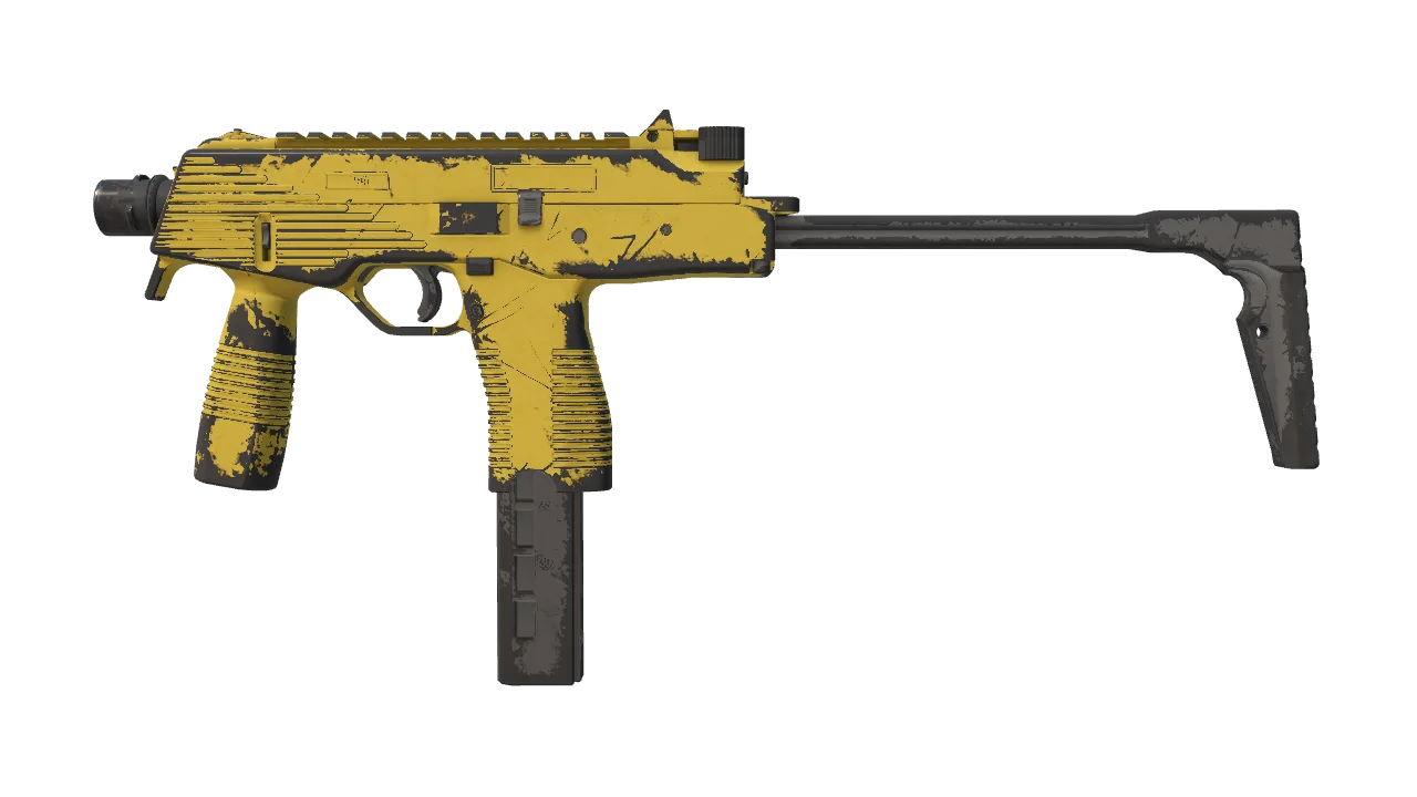 MP9 | Bulldozer (Well-Worn) — Dust II light, front