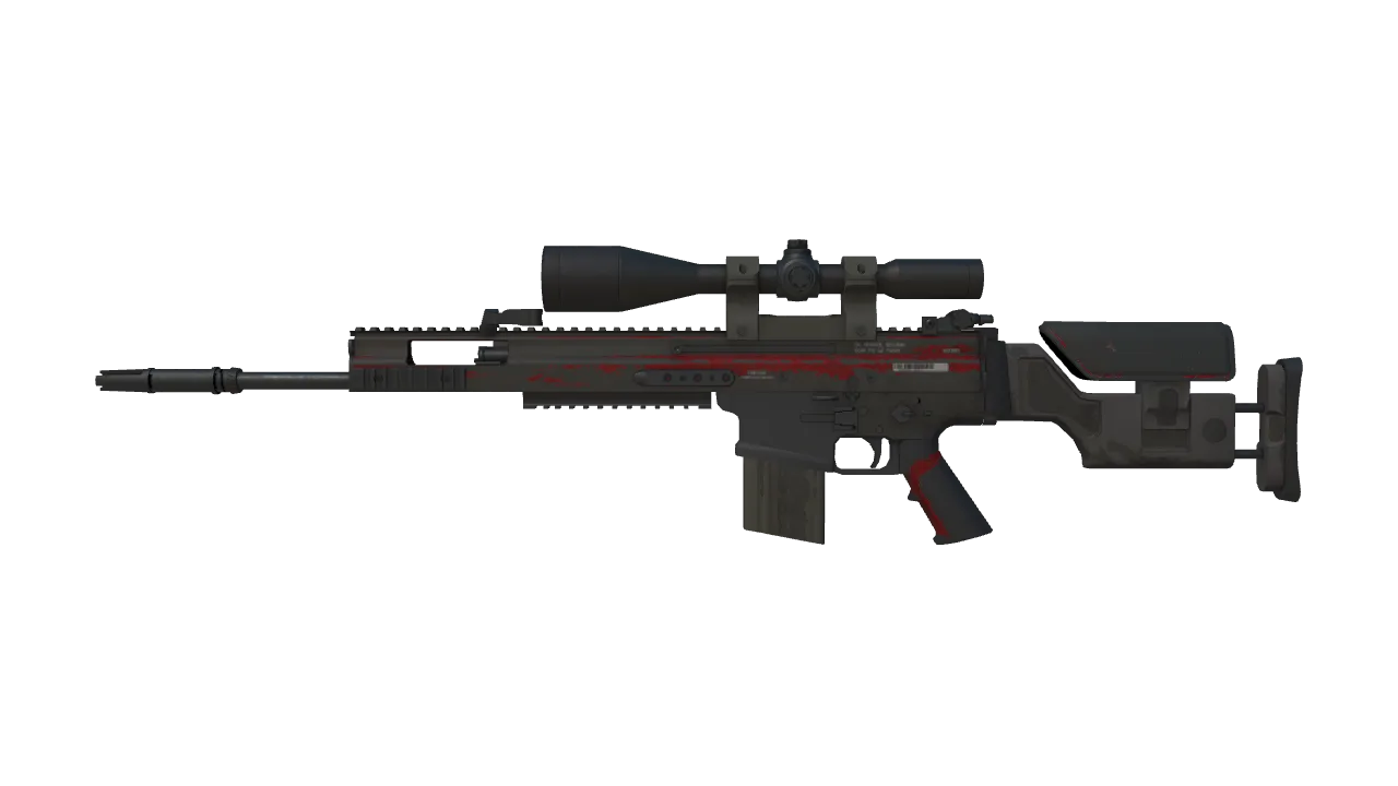 SCAR-20 | Crimson Web (Battle-Scarred) — Dust II light, front