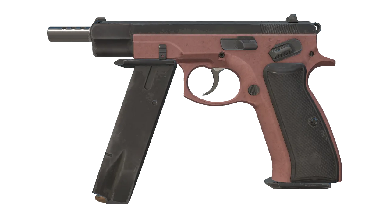 CZ75-Auto | Pink Pearl (Battle-Scarred) — Dust II light, front