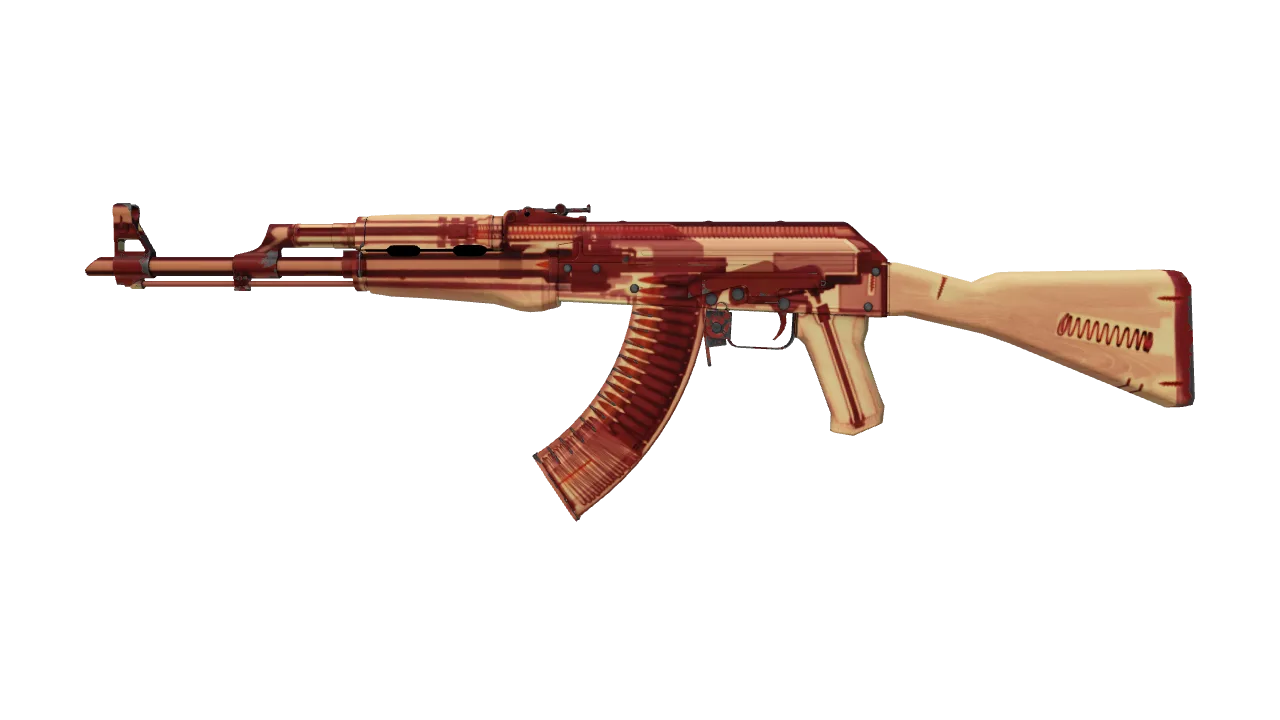 Souvenir AK-47 | X-Ray (Minimal Wear) — Dust II light, front