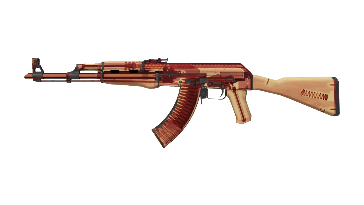 AK-47 | X-Ray (Well-Worn) — Dust II light, front
