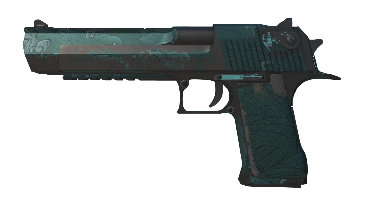 Desert Eagle | Midnight Storm (Well-Worn) — Dust II light, front