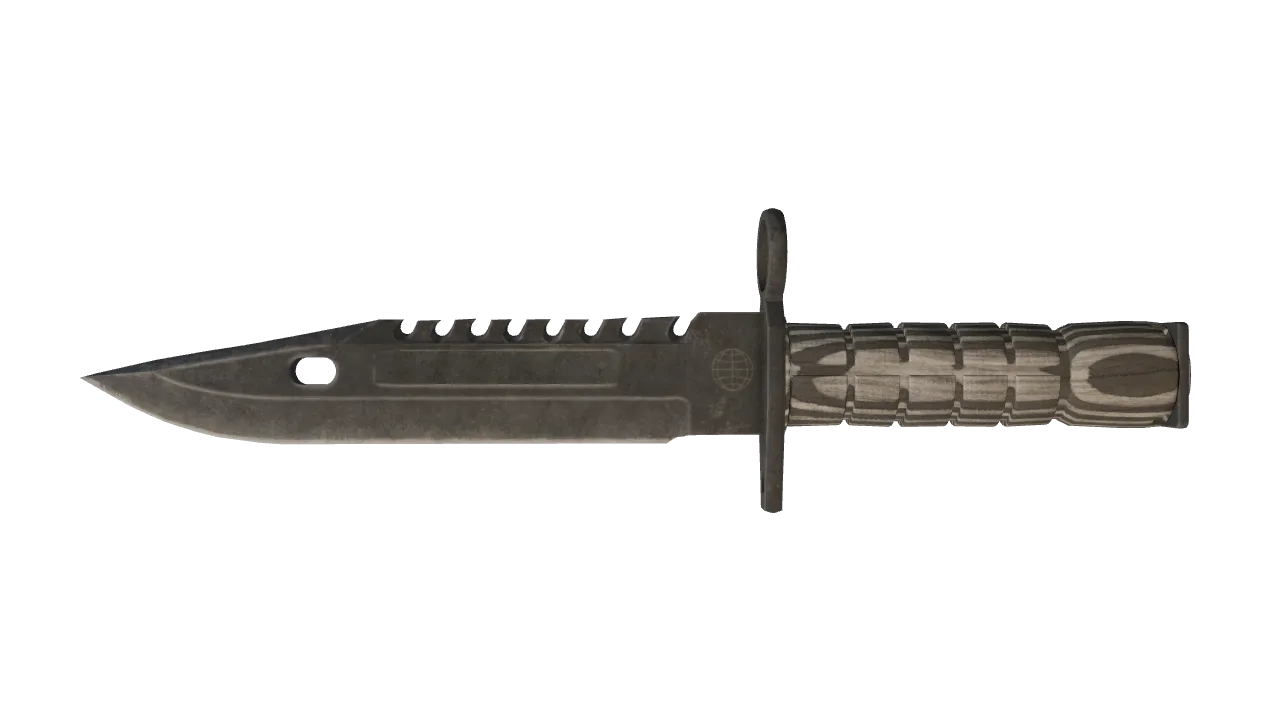 ★ M9 Bayonet | Black Laminate (Battle-Scarred) — Dust II light, front