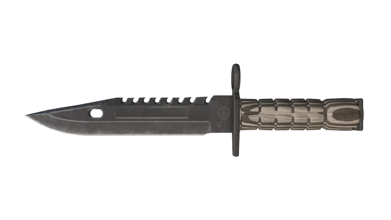 ★ M9 Bayonet | Black Laminate (Factory New) — Dust II light, front