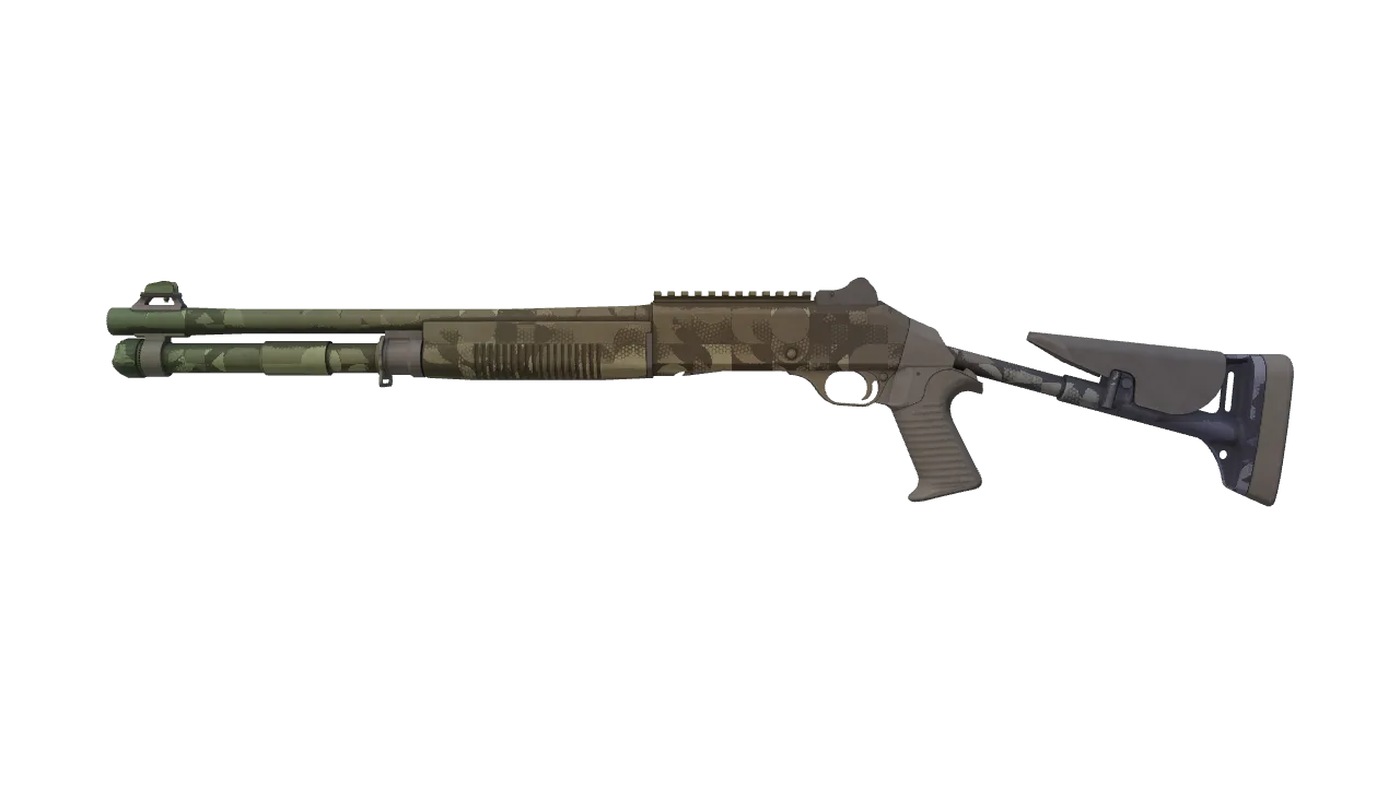 XM1014 | Halftone Shift (Well-Worn) — Dust II light, front