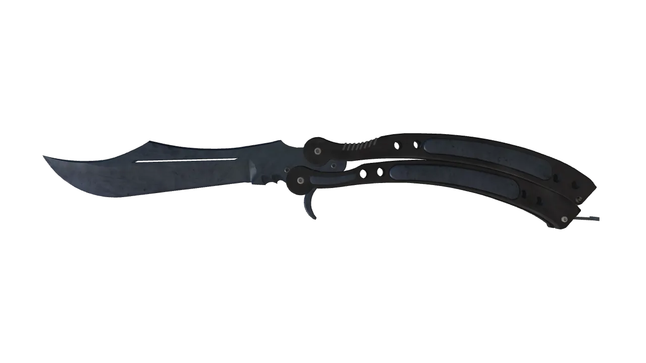 ★ Butterfly Knife | Blue Steel (Factory New) — Dust II light, front