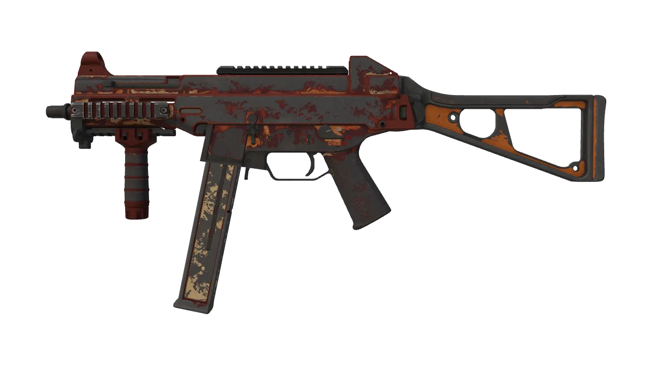 UMP-45 | Warm Blooded (Battle-Scarred) — Dust II light, front