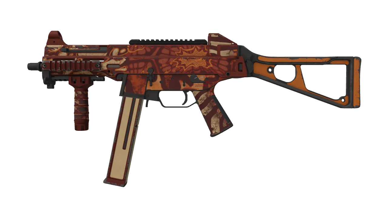 Souvenir UMP-45 | Warm Blooded (Field-Tested) — Dust II light, front
