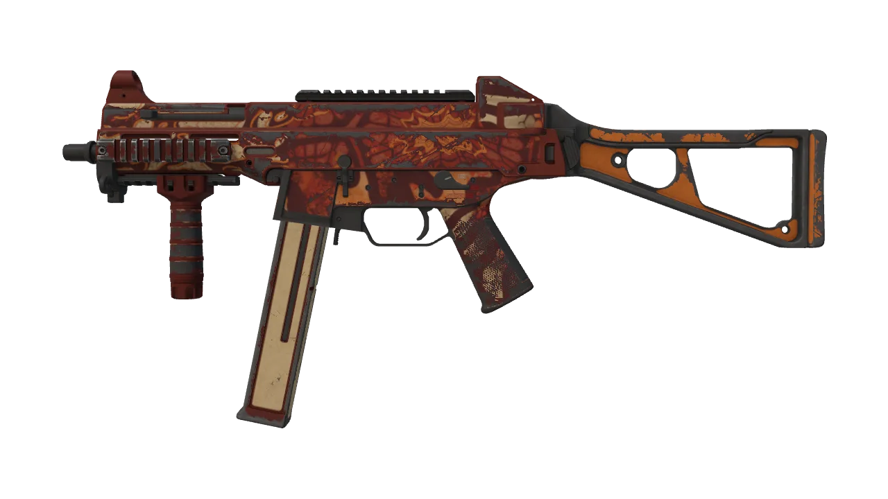 UMP-45 | Warm Blooded (Well-Worn) — Dust II light, front