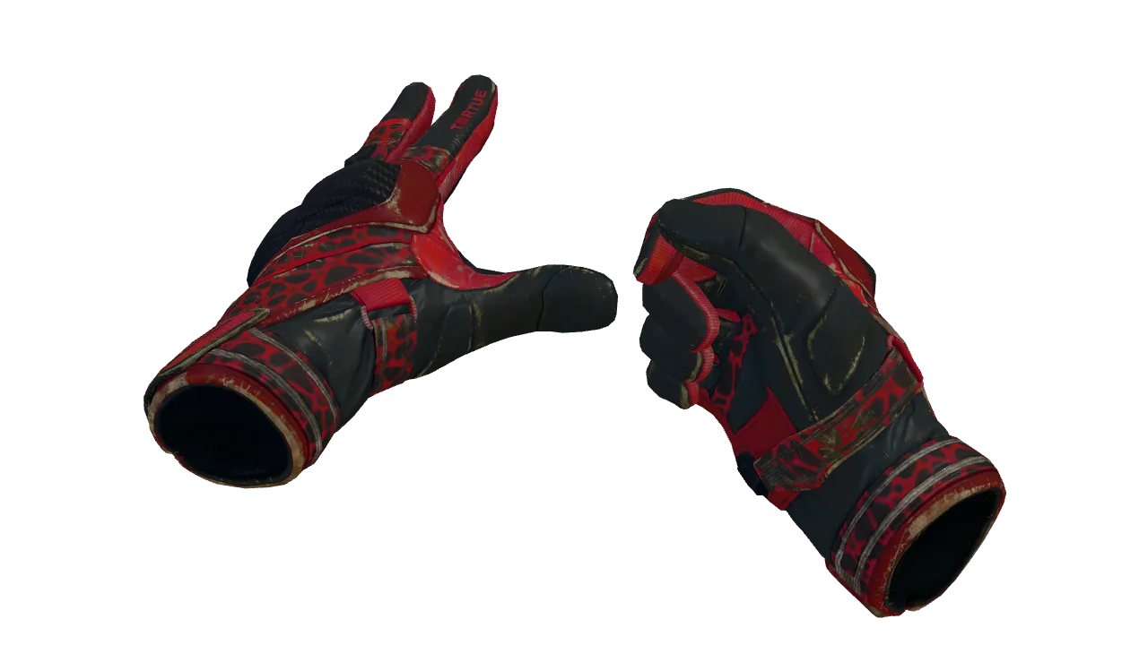 ★ Moto Gloves | Blood Pressure (Well-Worn) — Dust II light, front