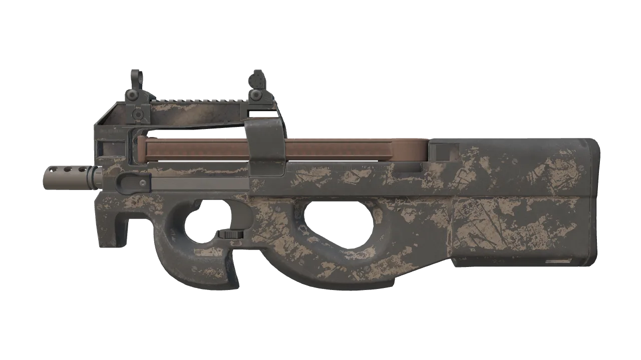 P90 | Scorched (Battle-Scarred) — Dust II light, front