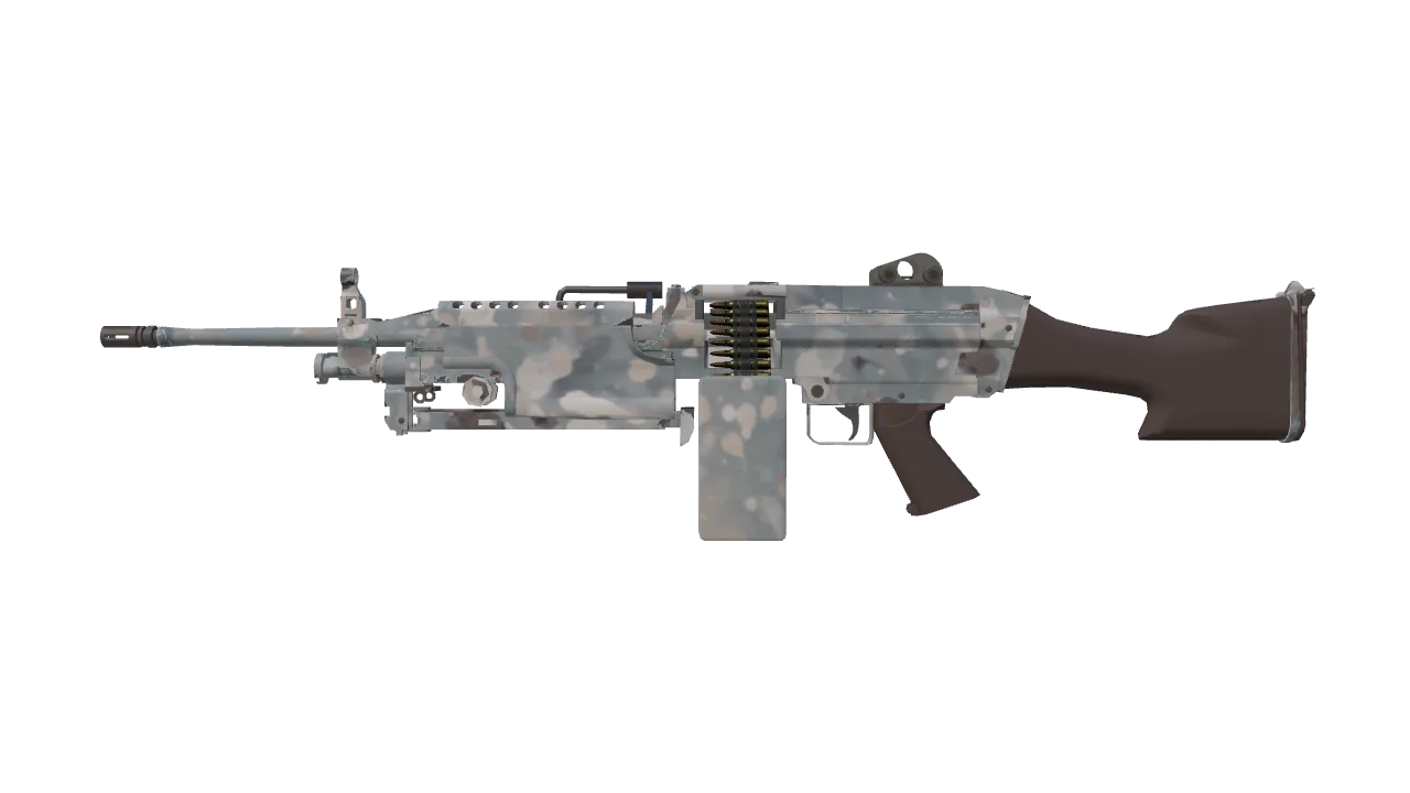 M249 | Blizzard Marbleized (Factory New) — Dust II light, front