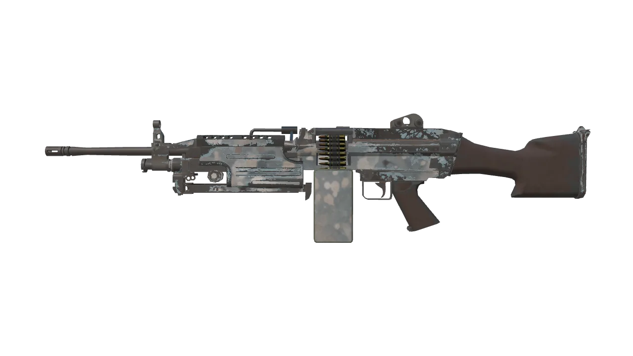 Souvenir M249 | Blizzard Marbleized (Well-Worn) — Dust II light, front