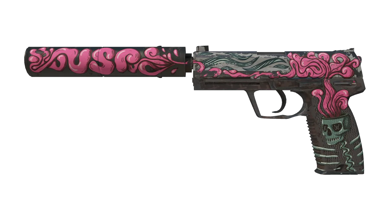 USP-S | Cortex (Battle-Scarred) — Dust II light, front