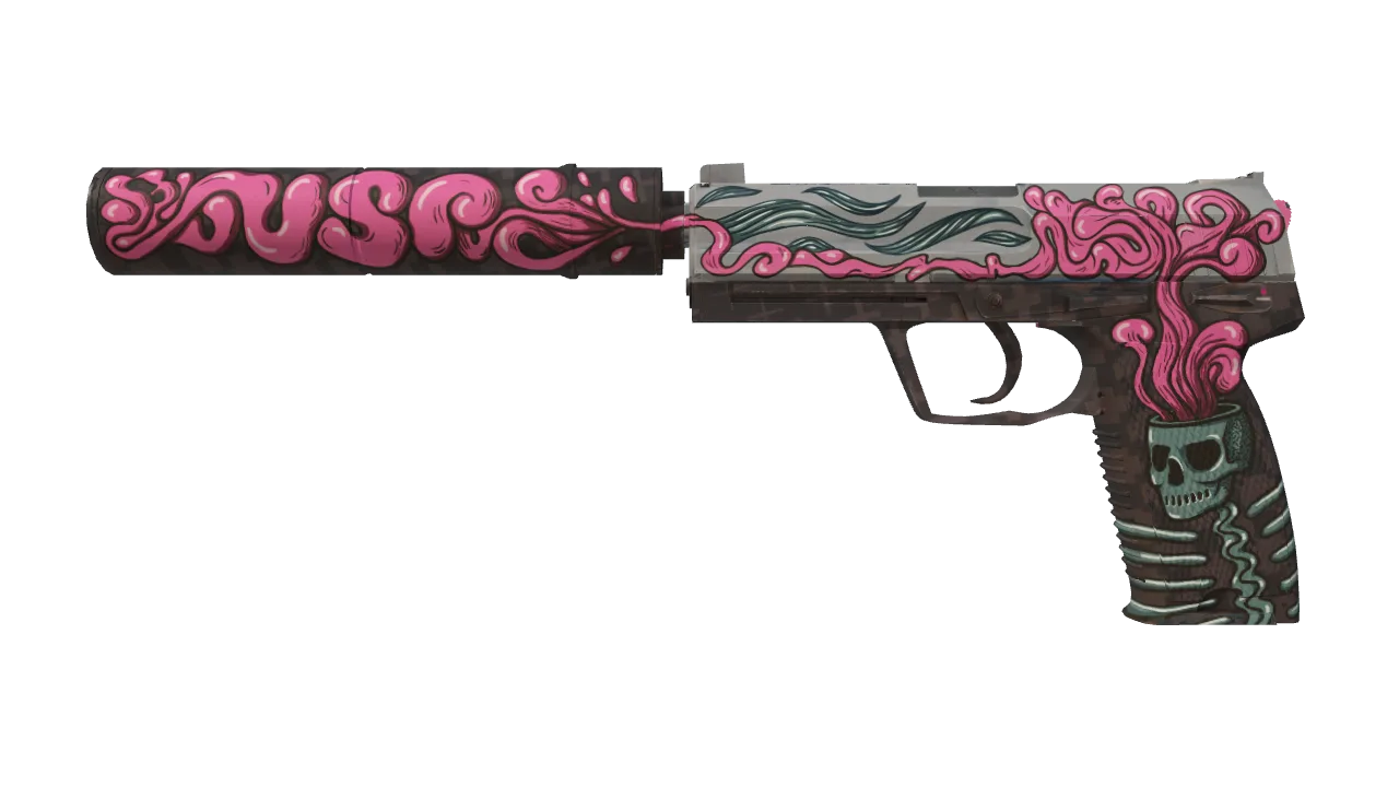 USP-S | Cortex (Minimal Wear) — Dust II light, front