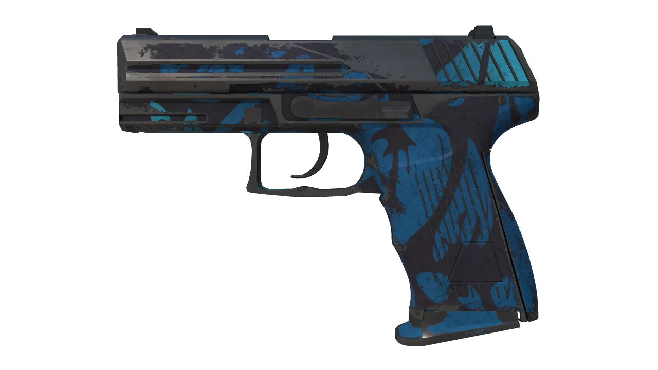 P2000 | Oceanic (Battle-Scarred) — Dust II light, front