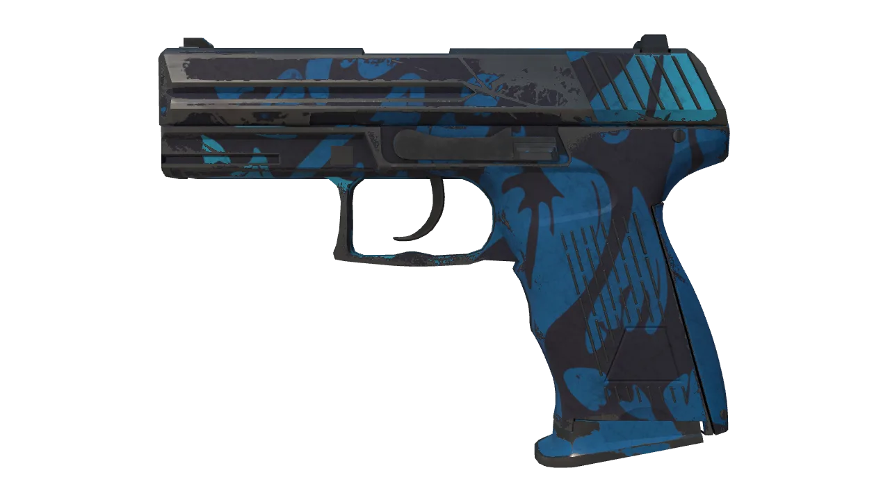 P2000 | Oceanic (Well-Worn) — Dust II light, front