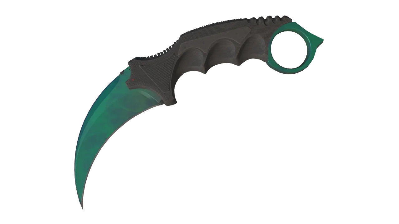 ★ Karambit | Gamma Doppler (Phase 2) (Factory New) — Dust II light, front
