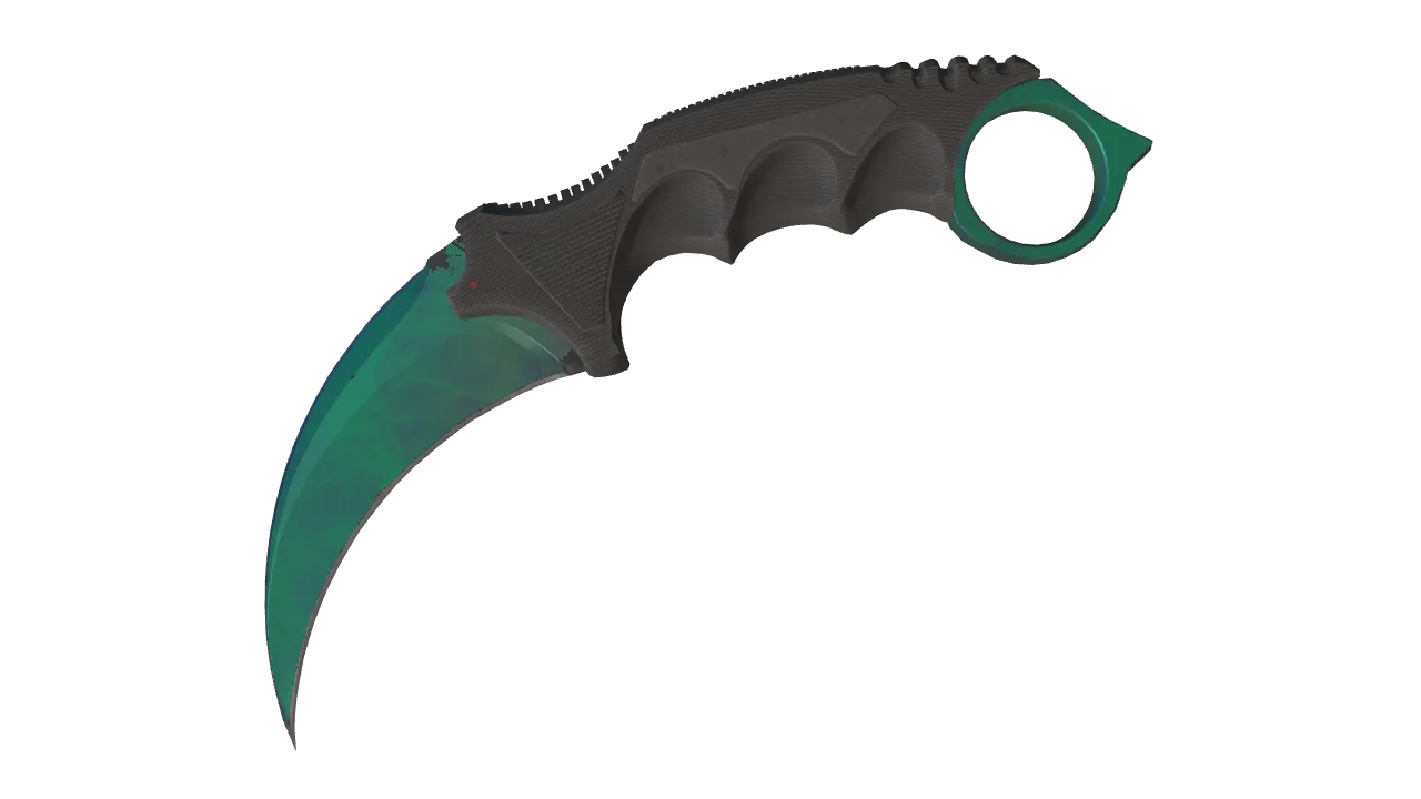 ★ Karambit | Gamma Doppler (Phase 2) (Minimal Wear) — Dust II light, front
