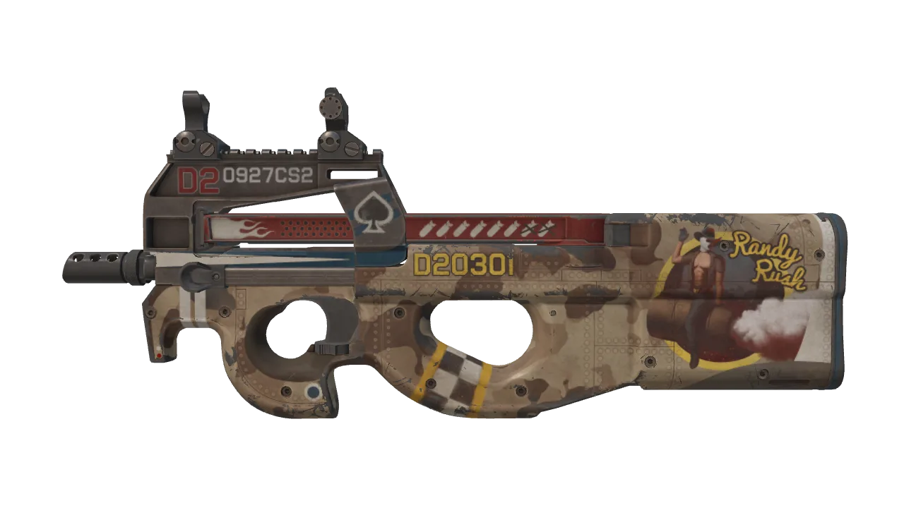 StatTrak™ P90 | Randy Rush (Field-Tested) — Dust II light, front